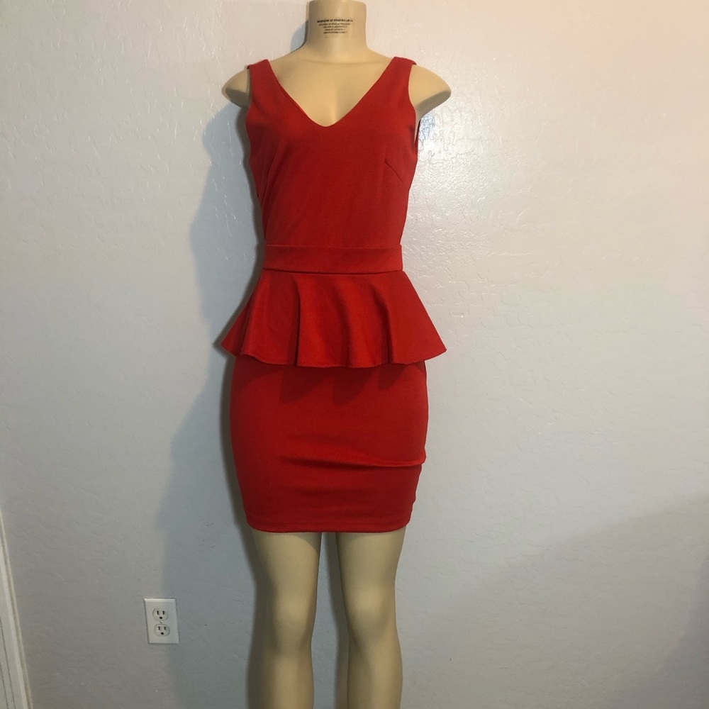 Red Peplum Dress